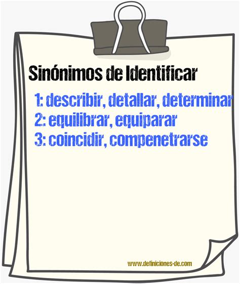 sinonimo de identificar|identificar definicion.